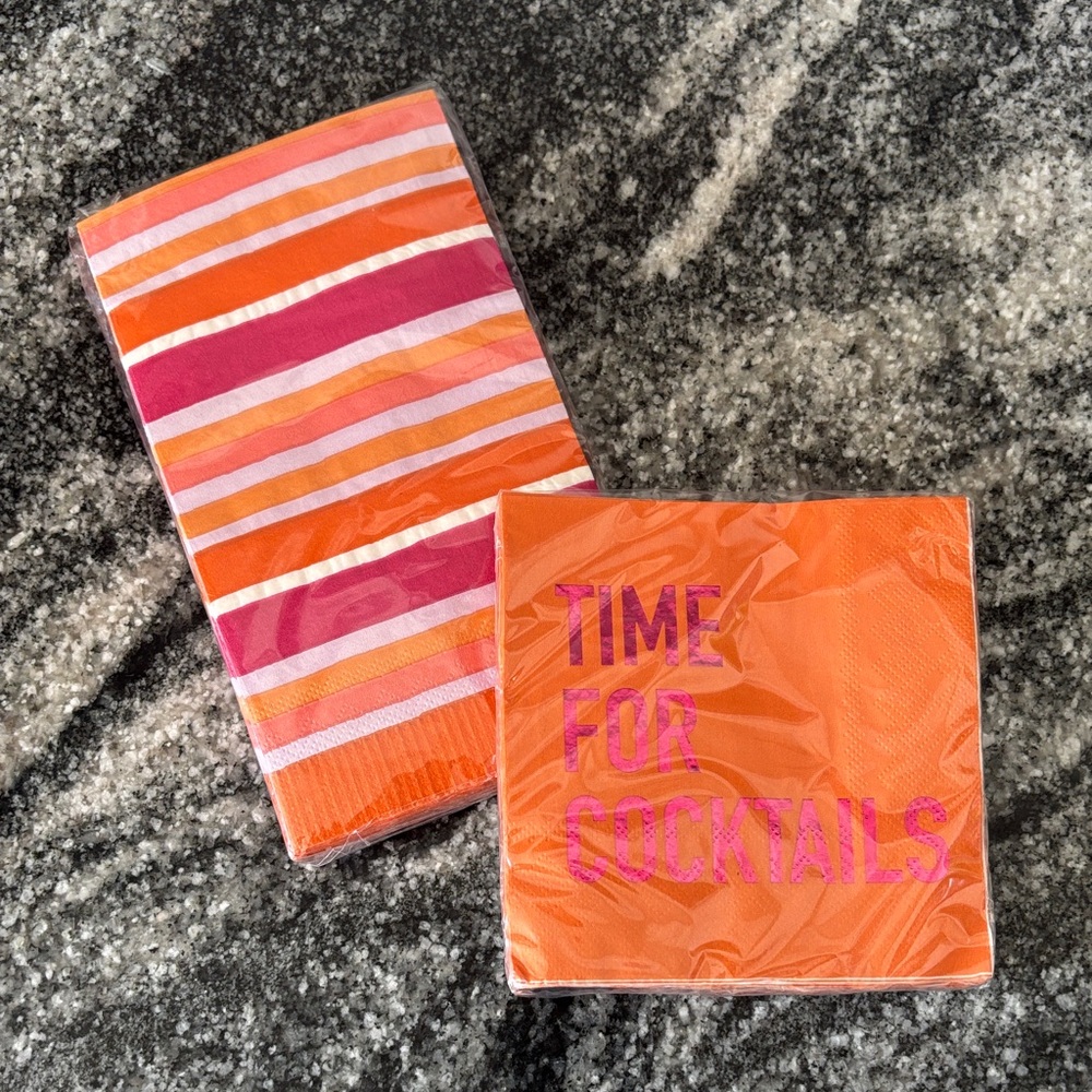 Vibrant Striped Cocktail Napkins Set